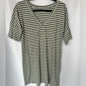 Abercrombie Striped T-shirt Dress Size: S Grey, Black, and White